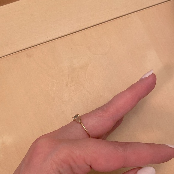 18k solid gold dainty mixed-stone ring - Picture 8 of 8